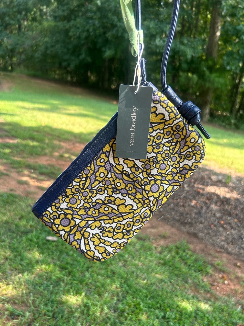 Vera Bradley Tiny Garden Knotted Wristlet Oxford Canvas Floral